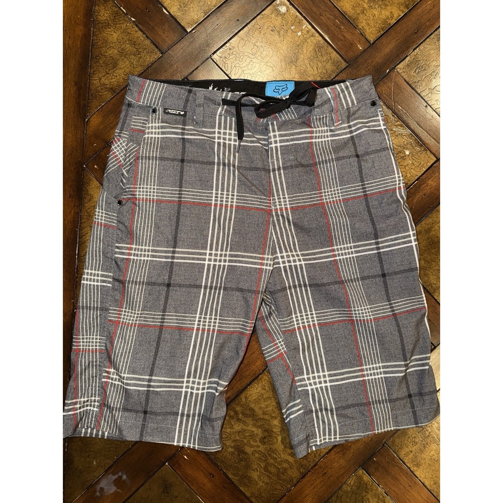 VTG Fox Hydro Series Shorts Mens 30x11 Plaid Boardwalk Swim Lightweight Y2K